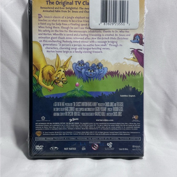 “NEW SEALED” DR. SEUSS’S HORTON HEARS A WHO! REMASTERED 1970 ORIGINAL TV CLASSIC - Picture 2 of 2